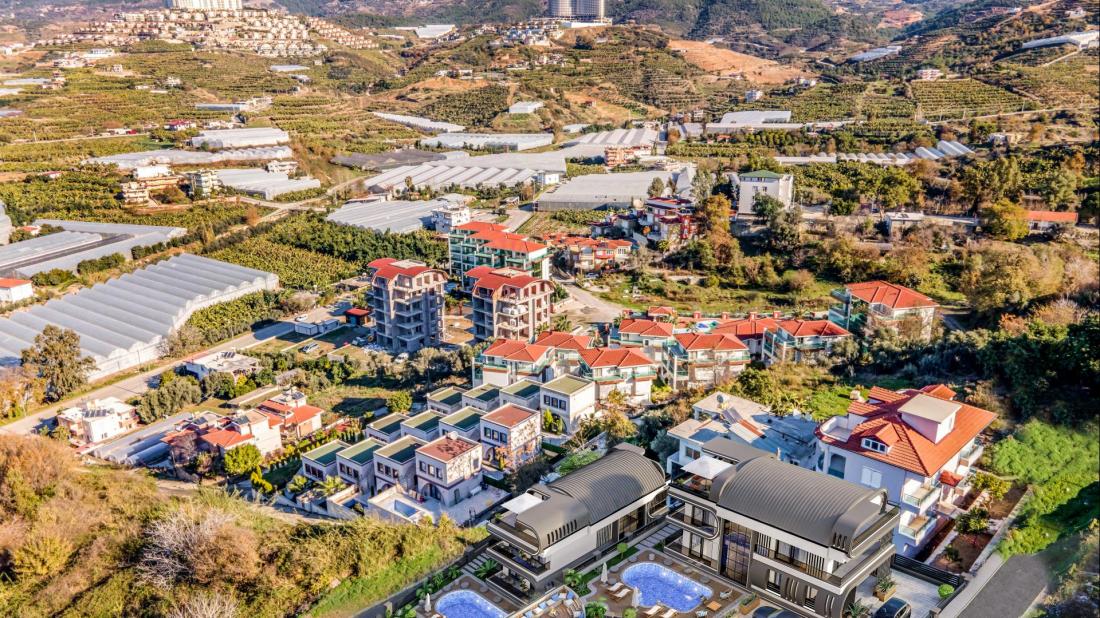 Luxury villas for sale in Alanya in the Skyfall complex