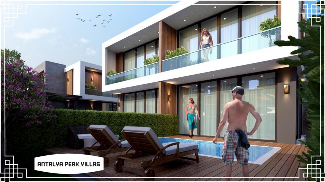 Villas for sale in installments in Antalya within the Antalya Peak Villas Complex 