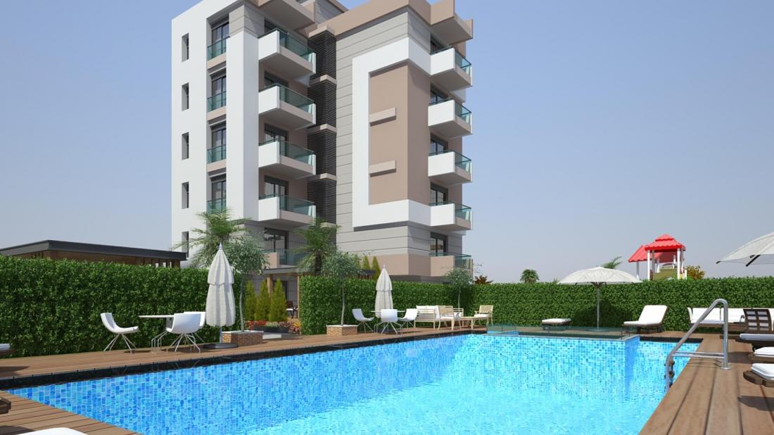 Apartments for sale in installments for 5 years in Antalya Altintas within the (Golden Stone) complex