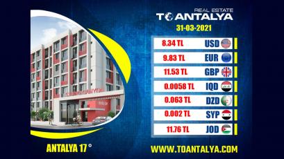  31-03-2021 Çarşamba günü için Türk lirası karşısında döviz fiyatları