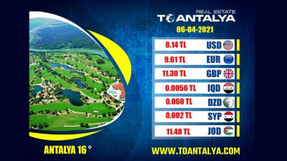 اسعار العملات مقابل الليرة التركية ليوم الثلاثاء 06-04-2021