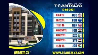 الليرة التركية اليوم - الدولار اليوم - اسعار العملات مقابل الليرة التركية ليوم الأثنين 17-05-2021